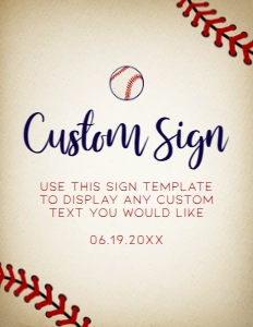 Custom Baseball Sign, Printable Sign, Welcome Sign, Editable Sign, Instant download, Customizable Sign, Baseball Themed, Vintage Baseball design preview
