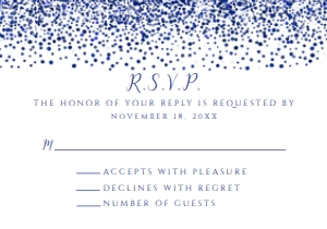 BlueGoldGlitterRSVP: Gold and Blue RSVP card, Princess rsvp Card, rsvp Card Template, Instant Download, Corjl Template, Blue Enclosure Card, Printable RSVP Cards