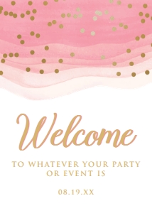 GoldPinkGradWelcome5x7: Blush and Gold Welcome Signs, Pink and Gold Welcome Signs, Printable Party Signs, Instant Download, Custom Welcome Signs, Corjl Template