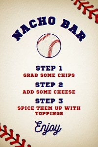 BaseballFoodSign4x6: Baseball Food Signs, Food Label, Baseball Themed Food Signs, Food Table Sign, Baseball Birthday, Corjl Template, Instant Download, Printable