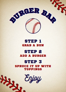 BaseballFoodSign5x7: Baseball Food Signs, Food Label, Baseball Themed Food Signs, Food Table Sign, Baseball Birthday, Corjl Template, Instant Download, Printable