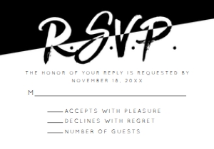 Modern Black and White RSVP card, rsvp Card, RSVP Card Template, RSVP Card, Instant Download, Corjl Template, Enclosure Card, Response Card design preview