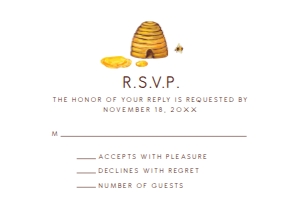 Bee rsvp card, Honey Bee RSVP Card, RSVP Template, RSVP Postcard, Instant Download, Corjl Template, Enclosure Card, Bumble Bee rsvp cards design preview