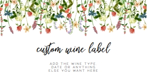BotanicalWineLabel2x3.5: Botanical Floral Wine Labels, Printable Wine Labels, Custom Wine Labels, Corjl Template, Floral Wine Label, Wildflower Wine Label, Wine Tags