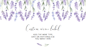 LavenderWinelabel 5x3: Lavender Wine Labels, Printable Wine Label, Custom Wine Labels, Corjl Template, Purple Floral Wine Label, Lavender Champagne Label, Wine Tag