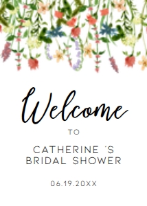 BotanicalFloralWelcome5x7: Wildflower Baby Shower Invitation Bundle, Printable Baby Shower Invitation and Games, Baby Shower Decorations Set, Corjl Template