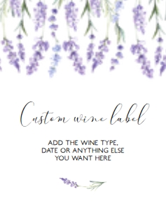LavenderWineLabel3.75x4.75: Lavender Wine Labels, Printable Wine Label, Custom Wine Labels, Corjl Template, Purple Floral Wine Label, Lavender Champagne Label, Wine Tag