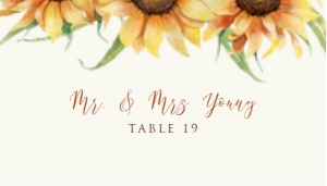 Sunflower Place Card, Rustic Sunflower Table Card, Country Style Escort Card, Floral Name Card, Ocean Themed, Corjl Template, Country Themed design preview