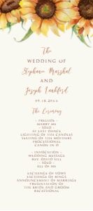 Sunflower Wedding Program, Floral Wedding Program, Editable Program, Instant Download, Printable Wedding Program, Corjl Template design preview