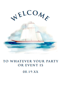 Sailing Signs, Printable Welcome Signs, Sail Welcome Signs, Instant Download, Corjl Template, Sailboat Themed Sign, Nautical Party Signs design preview