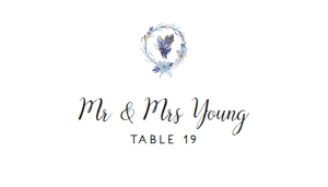 Blue Butterfly Place Card, Butterfly Table Card, Nature Style Escort Card, Butterfly Name Card, Butterfly Themed, Corjl Place Card Template design preview