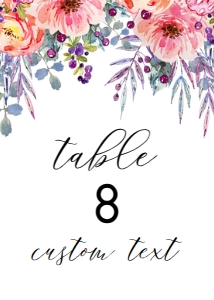 Pink and Peach Floral Bridal Table Number, Floral Table Decor, Printable Table Number, Floral Table Number, Corjl Template, Garden Themed design preview