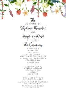 Botanical Floral Wedding Program, Floral Wedding Program, Editable Program, Instant Download, Printable Wedding Program, Corjl Template design preview
