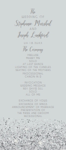 Silver Glitter Wedding Program, Glam Wedding Program, Glitter Editable Program, Instant Download, Printable Wedding Program, Corjl Template design preview
