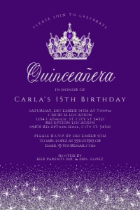 Purple and Silver Glam Invitation Set, Printable Invitation Kit, Silver Glitter and Purple Invite Bundle, Editable Corjl Template Invite design preview