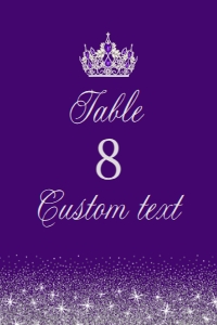 Purple and Silver Glitter Table Number, Glitter Table Decor, Printable Table Number, Purple Table Number, Princess Themed, Corjl Template design preview
