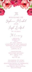 Tropical Floral Wedding Program, Pink Floral Wedding Program, Editable Program, Instant Download, Printable Wedding Program, Corjl Template design preview