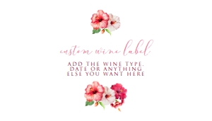 Tropical Floral Wine Labels, Printable Wine Label, Custom Wine Labels, Corjl Template, Pink Floral Wine Label, Hawaiian Champagne Label design preview
