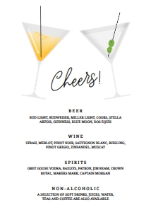 Cocktail Sign, Modern Drink Menu, Cheers Printable Sign, Customizable Sign, Editable Sign, Instant Download, Corjl Template, Cocktail Party design preview