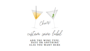 Cocktail Labels, Printable Wine Label, Custom Wine Labels, Corjl Template, Modern Wine Label, Housewarming Champagne Label, Cocktail Party design preview