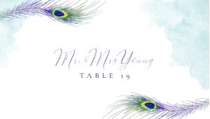 Peacock Escort Cards, Feather Place Cards, Place Card Template, Wedding Place Card, Name Card, Printable Place Cards, Boho Themed, Corjl design preview