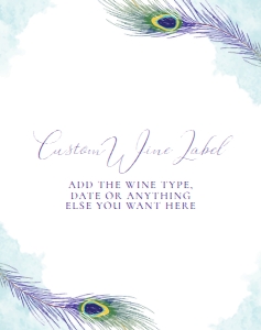 PeacockWineLAbel3.75x4.75: Peacock Custom Wine Labels, Printable Wine Label, Peacock Themed, Corjl Template, Wine Label, Housewarming Champagne Label, Cocktail Party