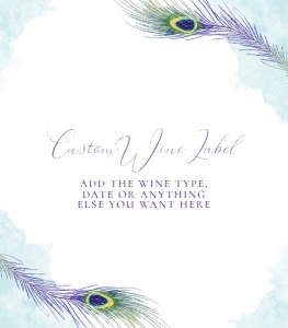 PeacockWineLabel3.5x4: Peacock Custom Wine Labels, Printable Wine Label, Peacock Themed, Corjl Template, Wine Label, Housewarming Champagne Label, Cocktail Party