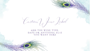 PeacockWineLable3.5x2: Peacock Custom Wine Labels, Printable Wine Label, Peacock Themed, Corjl Template, Wine Label, Housewarming Champagne Label, Cocktail Party