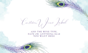 PeacockWineLabel5x3: Peacock Custom Wine Labels, Printable Wine Label, Peacock Themed, Corjl Template, Wine Label, Housewarming Champagne Label, Cocktail Party