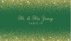 GreenGoldEscortCard: Green and Gold Escort Cards, Glitter Place Cards, Place Card Template, Wedding Place Card, Name Card, Printable Place Cards, Corjl Template