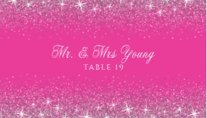 Hot Pink and SIlver Escort Cards, Glitter Place Cards, Card Template, Wedding Place Card, Name Card, Printable Place Cards, Corjl Template design preview