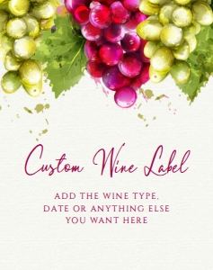 Grape Wine Labels, Printable Wine Label, Custom Wine Labels, Corjl Template, Grape Vine Wine Label, Champagne Label, Wine Tasting Themed design preview