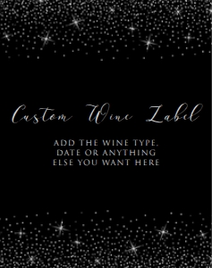Black and Silver Wine Labels, Printable Wine Label, Custom Wine Labels, Corjl Wine Template, Black Wine Label, Glitter Champagne Label design preview