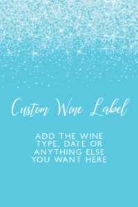 Aqua Green Wine Labels, Printable Wine Label, Custom Wine Labels, Corjl Wine Template, Aqua Glitter Wine Label, Glitter Champagne Label design preview