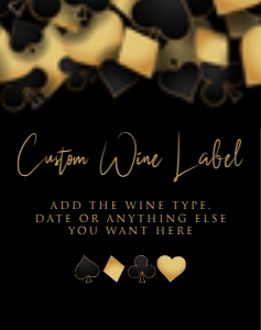 Casino Wine Labels, Printable Wine Label, Custom Wine Labels, Corjl Template, Wine Label, Gold Casino Champagne Label, Wine Tasting Labels design preview