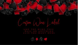 CasinoRedWine3.5x2: Casino Night Invitation Set, Casino Invitation, Las Vegas Party Bundle, Editable Invitation Bundle, Casino Party Decor, Poker Night Invites