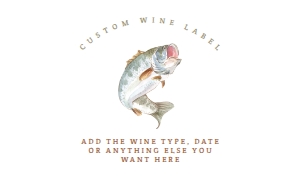 Gone Fishing Custom Wine Label, Printable Wine Label, Animal Wine Label, Corjl Template, Wine Label, Fishing Champagne Label, Cocktail Party design preview
