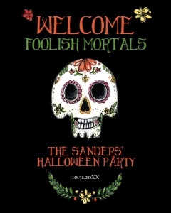 HalloweenSugarSkullWelcome16x20: Sugar Skull Halloween Welcome Signs, Day of the Dead Halloween Signs, Sugar Skull Signs, Party Signs, Halloween Signs, Printable Party Signs
