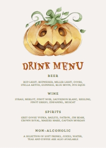 CutePumpkinHalloween5x7DrinkMenu: Little Pumpkin Drink Sign, Halloween Party Sign, Pumpkin Themed Signs, Halloween Party Sign, Halloween Decor, Halloween Sign, Printable Sign
