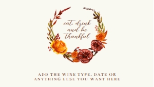 Friendsgiving Custom Wine Label, Printable Wine Label, Print Label, Corjl Template, Wine Label, Thanksgiving Champagne Label, Cocktail Party design preview