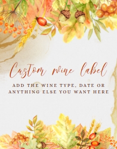 Festive Fall Wine Label, Printable Wine Label, Thanksgiving Print Label, Corjl Template, Wine Label, Autumn Champagne Label, Cocktail Party design preview