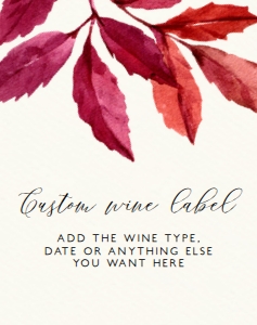 Thanksgiving Wine Label, Printable Wine Label, Fall Leaves Print Label, Corjl Template, Wine Label, Autumn Champagne Label, Cocktail Party design preview