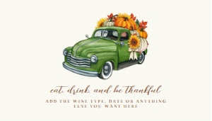 Fall Harvest Wine Label, Printable Wine Label, Old Truck Wine Label, Corjl Template, Wine Label, Autumn Champagne Label, Vintage Truck Label design preview