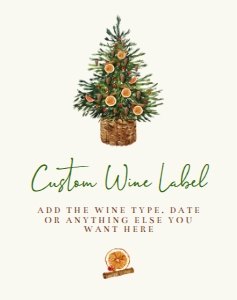 Rustic Christmas Tree Wine Label, Christmas Wine Label, Corjl Label Template, Holiday Wine Label, Tree Wine Label, Holiday Champagne Labels design preview