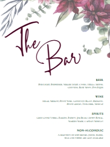 PoinsettiasChristmasBarMenu18x24: Elegant Christmas Drink Menu Sign, Drink Menu Template, Drink Menu Sign, Printable Bar Menu, Instant Download, Cocktail Sign, Holiday Floral