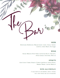 PoinsettiasChristmasBarMenu: Elegant Christmas Drink Menu Sign, Drink Menu Template, Drink Menu Sign, Printable Bar Menu, Instant Download, Cocktail Sign, Holiday Floral