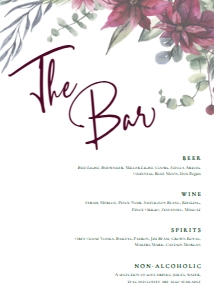 PoinsettiasChristmasBarMenu5x7: Elegant Christmas Drink Menu Sign, Drink Menu Template, Drink Menu Sign, Printable Bar Menu, Instant Download, Cocktail Sign, Holiday Floral