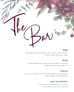 PoinsettiasChristmasBarMenu16x20: Elegant Christmas Drink Menu Sign, Drink Menu Template, Drink Menu Sign, Printable Bar Menu, Instant Download, Cocktail Sign, Holiday Floral