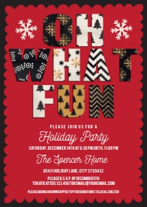 Oh What FunInvite5x7: Printable Christmas Invitation Set, Christmas Invitation Bundle, Holiday Party Kit, Editable Invite Kit, Printable Holiday Party Invite Kit