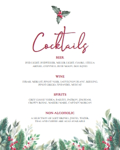 Pine Christmas Drink Menu Sign, Drink Menu Template, Drink Menu Sign, Printable Bar Menu, Instant Download, Cocktail Sign, Christmas Themed design preview
